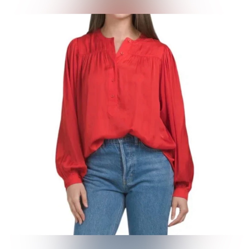 Zadig & Voltaire Tigy Satin Women Blouse Red Size M - Picture 2 of 11